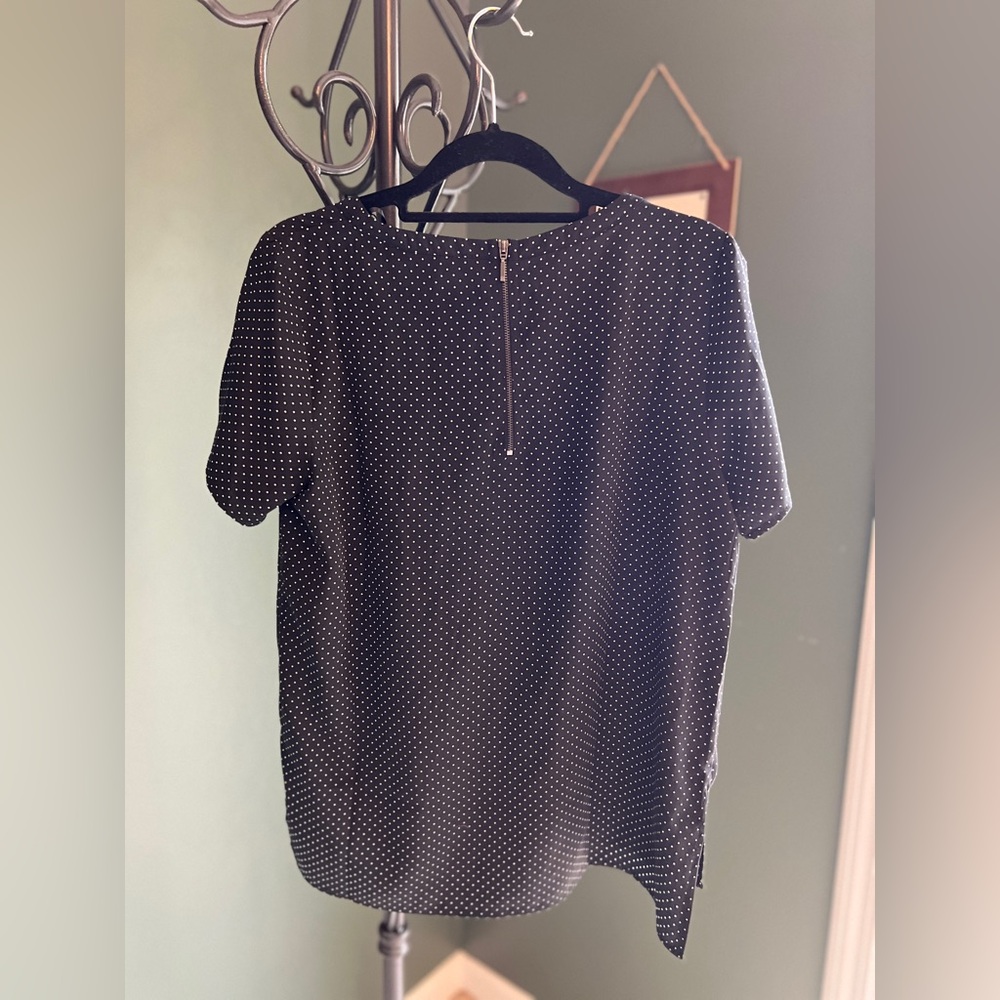 Black Blouse with White Polka Dots - Picture 3 of 3